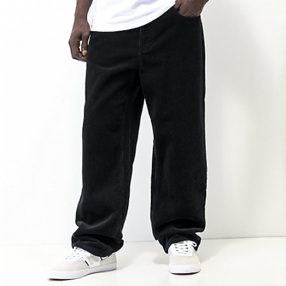 Empyre black corduroy relaxed fit pants